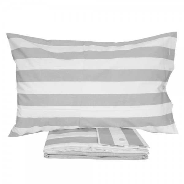 Komplette Bettlaken-Set mit dem Effekt Bettüberwurf für ein Doppelbett, Cavalieri Lumiere, in der Farbe Grau