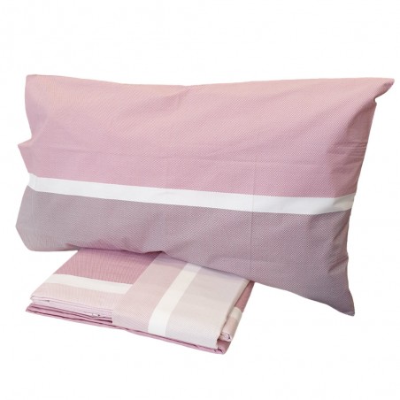 Completo lenzuola letto piazza e mezza Cavalieri Palette colore Rosa