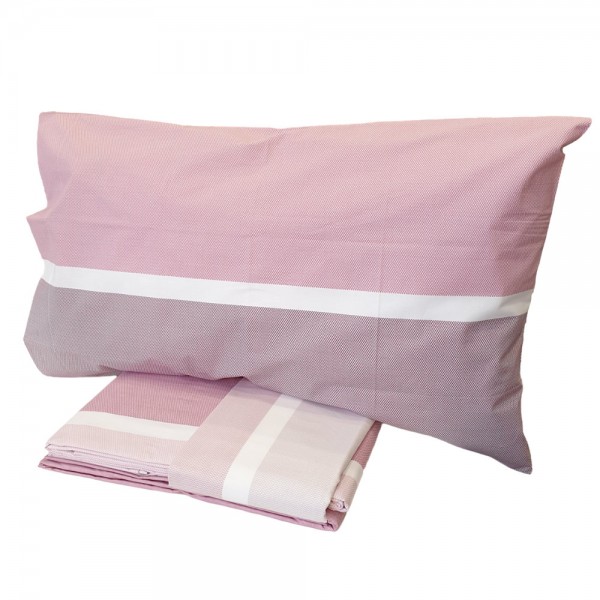 Completo lenzuola letto matrimoniale Cavalieri Palette colore Rosa