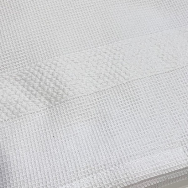 Tissu de douche 100x150 cm Cavalieri Morgan en nid d'abeille, couleur Blanc