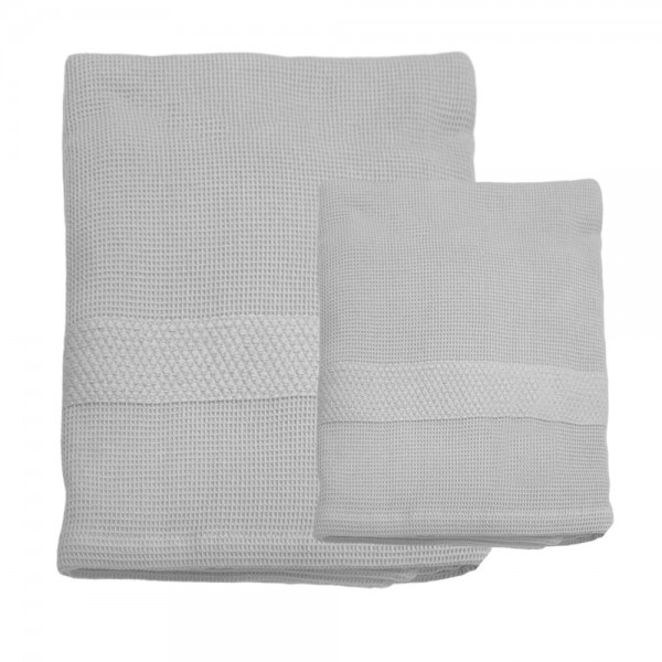 Lot de 1+1 Serviettes de Bain Cavalieri Morgan en nid d'abeille, couleur Perle