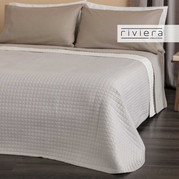 Steppdecke aus Mikrofaser für Einzelbett und halbes Bett Carillo Passepartout Farbe Grau
