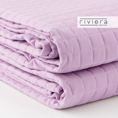 Édredon en microfibre pour lit une place et demie Carillo Passepartout Couleur mauve