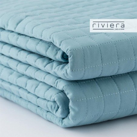 Steppdecke aus Mikrofaser für Einzelbett Carillo Passepartout Denimblaue Farbe