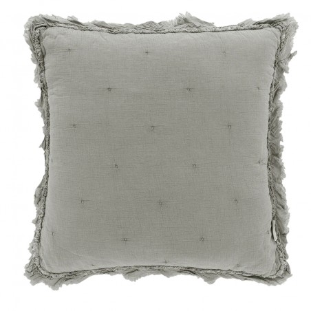 Coussin de décoration 50x50cm avec volants Carillo Fernanda couleur taupe