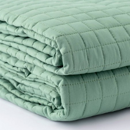 Édredon en microfibre pour lit une place et demie Carillo Passepartout Couleur vert jade