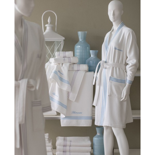 Accappatoio Kimono a nido d’ape Blumarine Tennis Club colore Azzurro