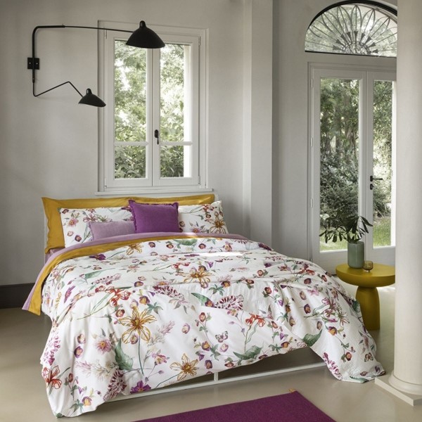 Decke für Doppelbett Fazzini Ricamo in der Farbe Malve