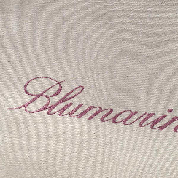 Sac de plage Blumarine GABARDINE beige avec écriture Fuxia