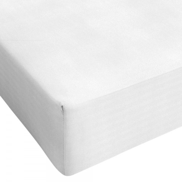 Spannbettlaken für Doppelbett mit Eckgummis Ehebett Cavalier Logan in Jersey farbe Weiß