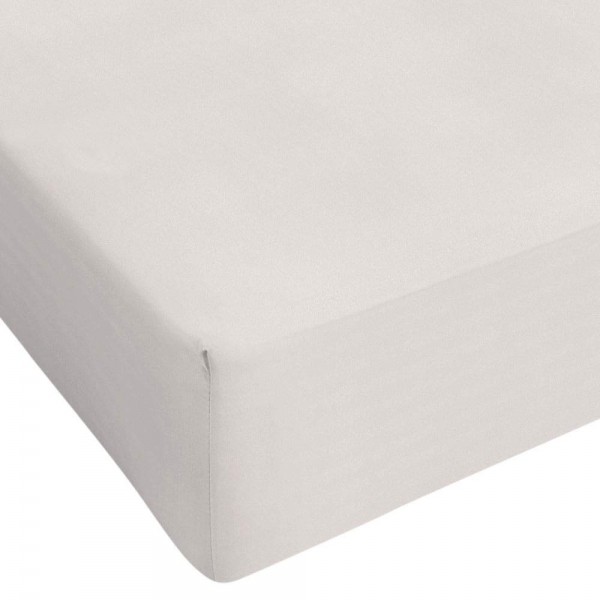 Draps-housses pour lit simple en jersey de coton couleur crème