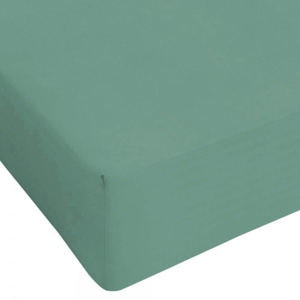 Draps-housses pour lit simple en jersey de coton couleur vert clair