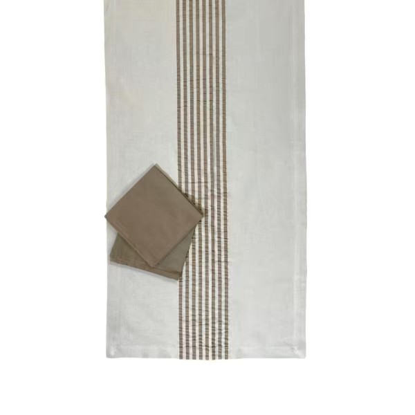 Chemin de table 50x150 avec 2 serviettes Chevaliers Ingrid couleur marron