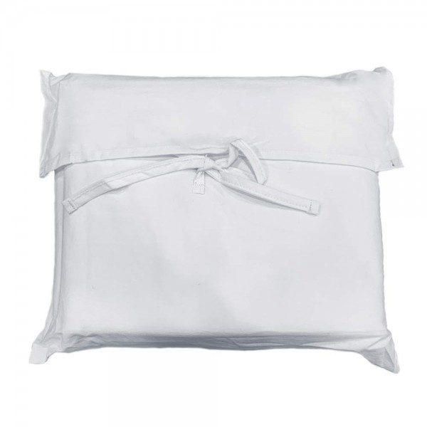 Completo lenzuola letto matrimoniale da 2 piazze Cavalieri Melbourne in 100% cotone "NO STIRO" tinto in capo colore Bianco.