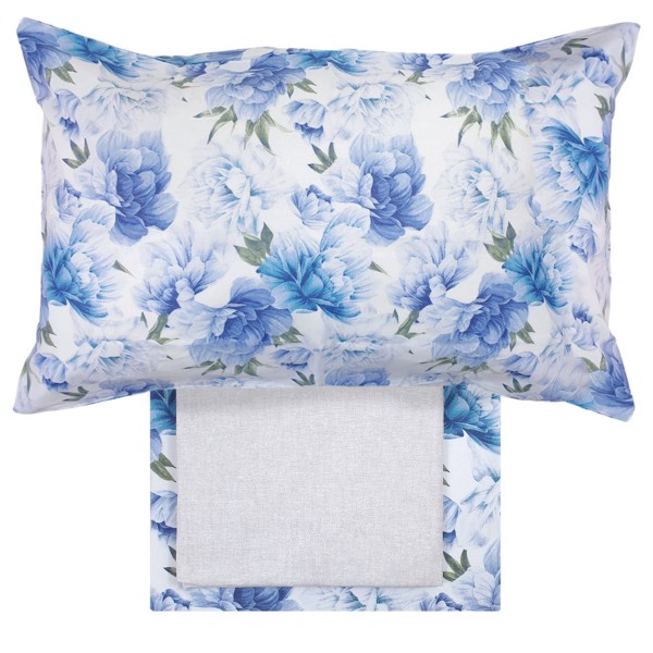 Bettwäsche-Set für Einzelbett Peony in Blau