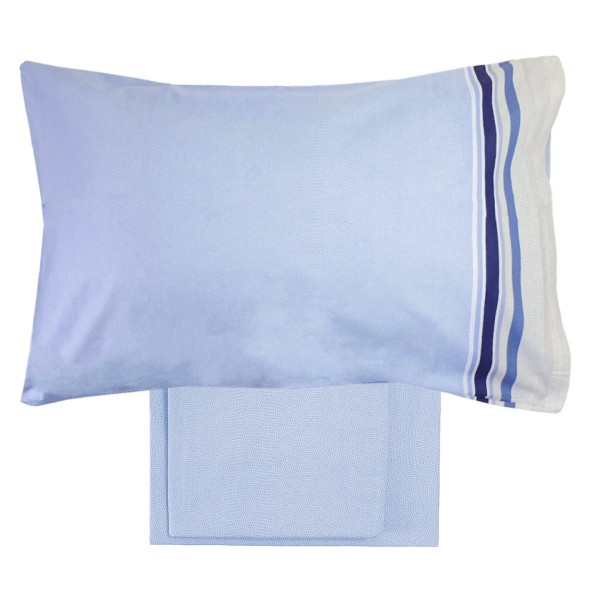 Set de draps pour lit une place et demi Smart couleur bleue