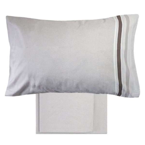 Set de draps pour lit une place et demi Smart couleur gris