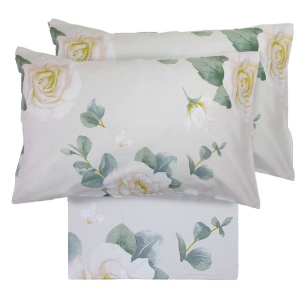 Bettdeckenbezug-Set für Doppelbett  VENUS - Lavendelfarbe weiße Farbe