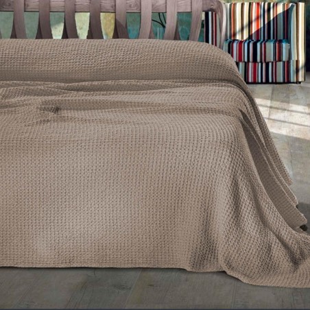 Einzelbettdecke mit Waffelmuster Cavalieri Lisbona in der Farbe Sand