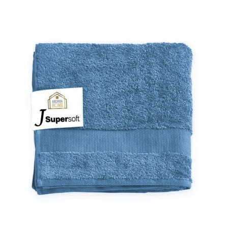 Paire de serviettes visage + invité Andrea Home JSuperSoft Bleu