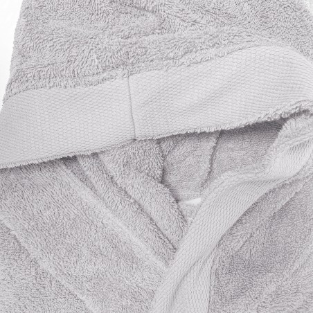 Accappatoio con cappuccio Andrea Home JSuperSoft grigio chiaro