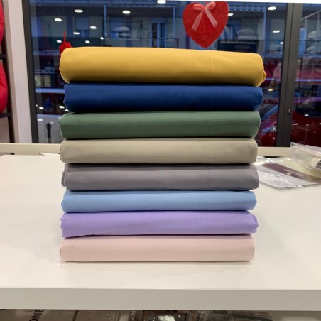 Lenzuolo sopra letto matrimoniale in cotone cm 250x280 Cavalieri Lara colore Ostrica