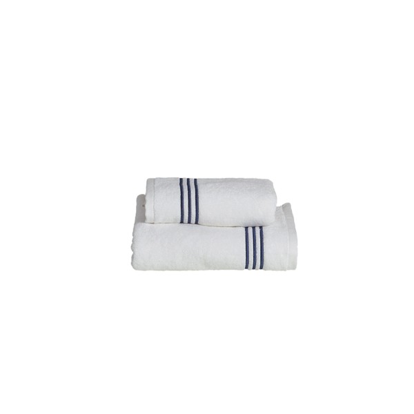 Set bagno Premium Isola bianco + blu (Taglia S)