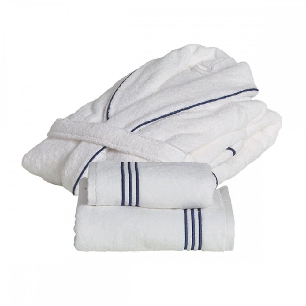 Set bagno Premium Isola bianco + blu (Taglia S)