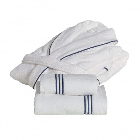 Set bagno Premium Isola bianco + blu (Taglia S)