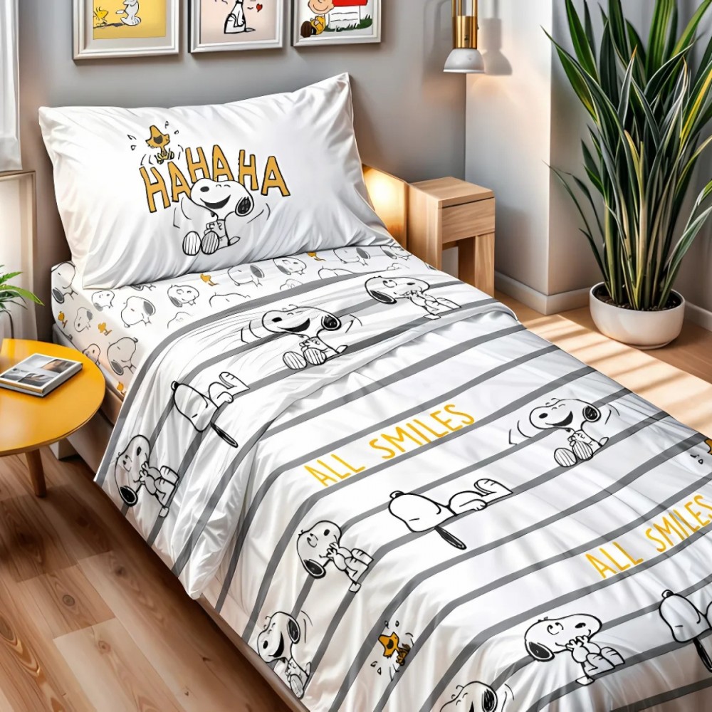 Completo lenzuola letto singolo Snoopy Lol