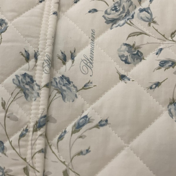 Trapuntino stampato matrimoniale Blumarine bianco/azzurro