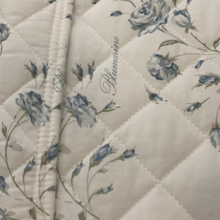 Trapuntino stampato matrimoniale Blumarine bianco/azzurro