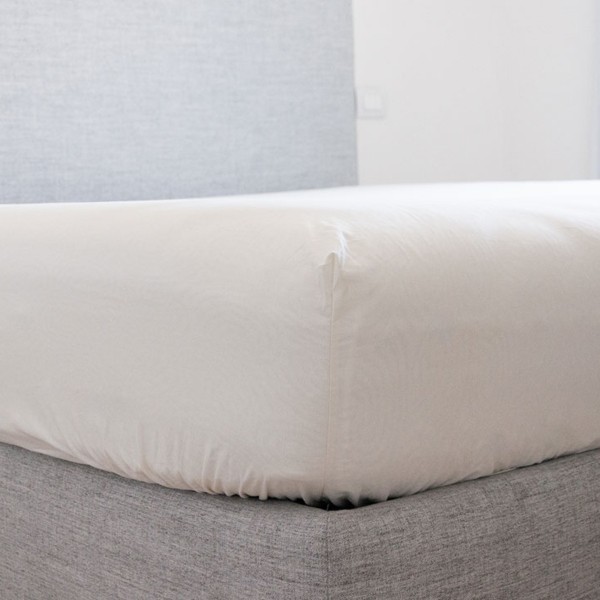 Lenzuola sotto con angoli letto matrimoniale 180x200 Cavalieri Lara colore Panna