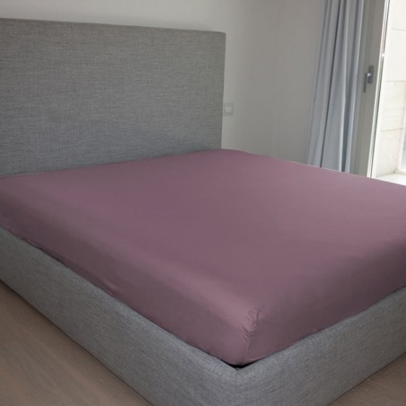 Lenzuola sotto con angoli letto matrimoniale 180x200 Cavalieri Lara in cotone colore Malva