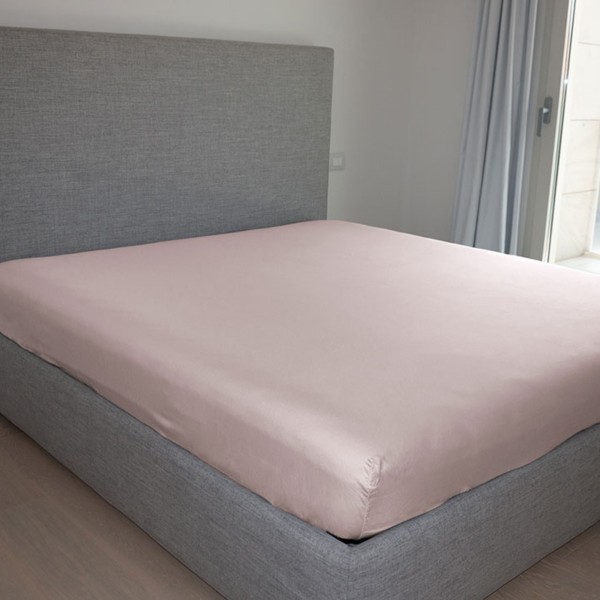 Lenzuola sotto con angoli letto matrimoniale 180x200 Cavalieri Lara in cotone colore Rosa