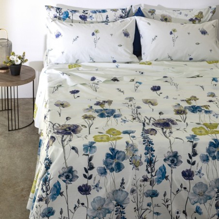 Completo lenzuola matrimoniale Cogal Day Dream Blue Cielo