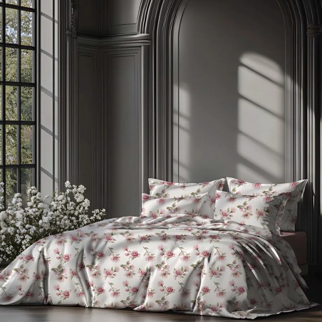 Completo lenzuola matrimoniale Egiziano Magnolie blush