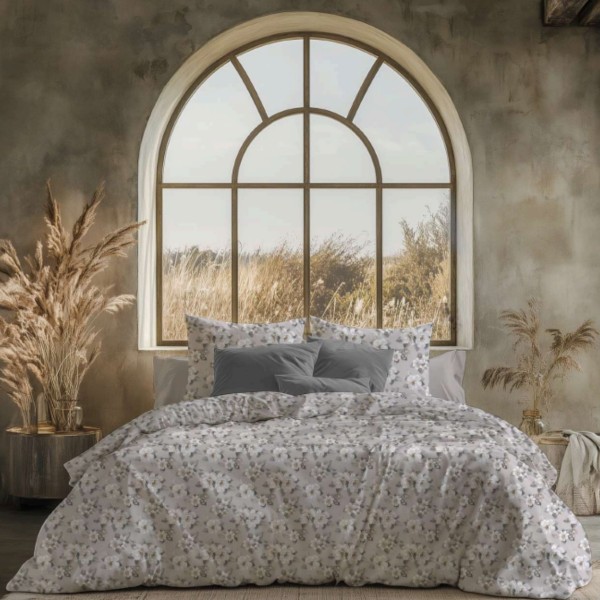 Completo lenzuola matrimoniale Egiziano Bloom grey