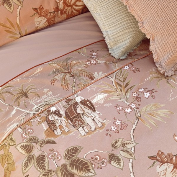 Completo lenzuola matrimoniale Fazzini Oriental Dream rosa