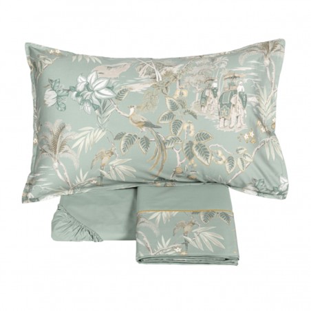 Completo lenzuola matrimoniale Fazzini Oriental Dream surf