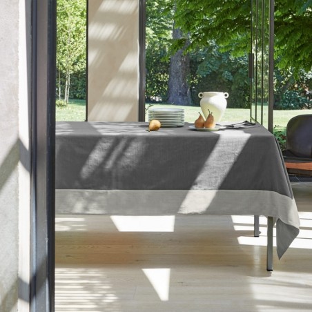Tovaglia cm 180x180 Fazzini Cornici grigio + travertino