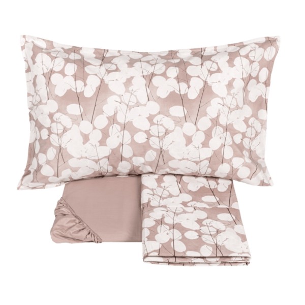 Completo lenzuola matrimoniale Fazzini Lunaria rosa