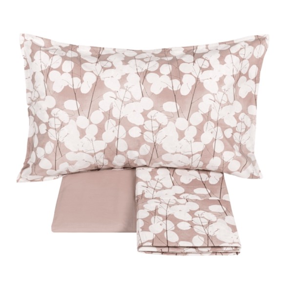 Completo lenzuola matrimoniale Fazzini Lunaria rosa
