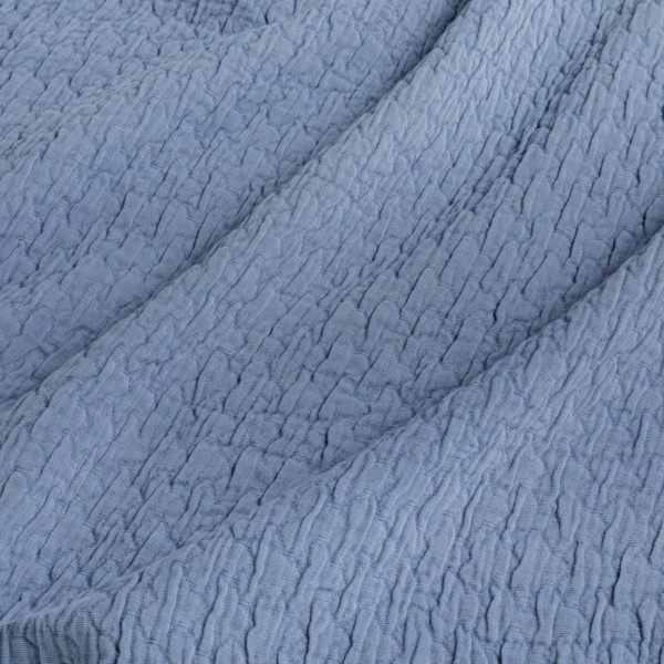 Copriletto 180x260 in stone washed Uno Vigo Blue chiaro
