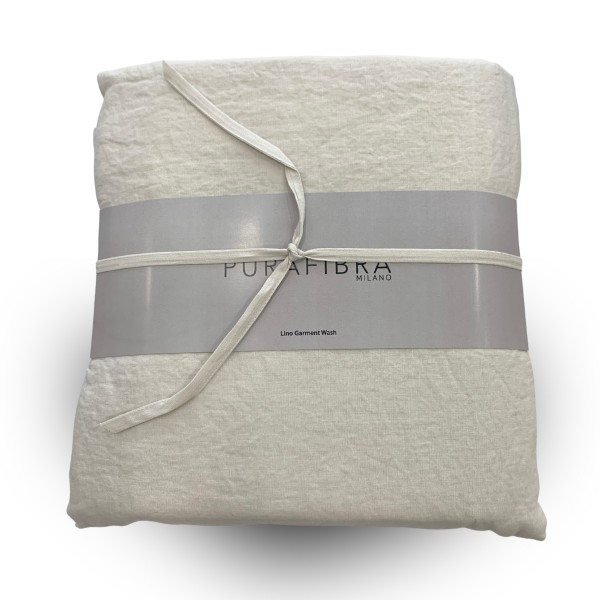 Completo lenzuola matrimoniale in lino Uno Jenny Beige