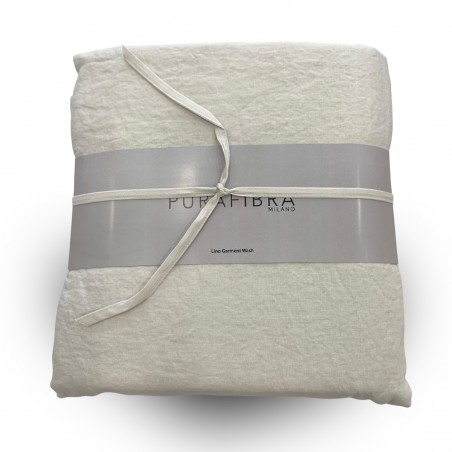 Completo lenzuola matrimoniale in lino Uno Jenny Beige