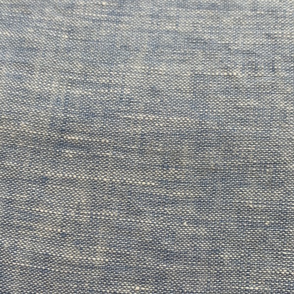 Completo lenzuola matrimoniale in lino Uno Jenny Chambray blu