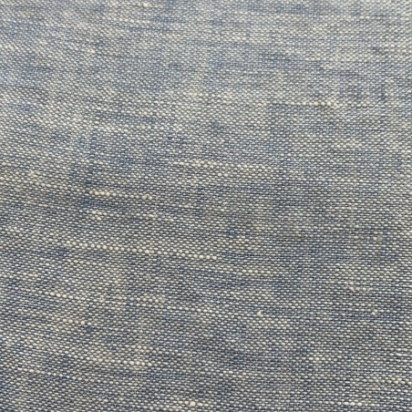 Completo lenzuola matrimoniale in lino Uno Jenny Chambray blu