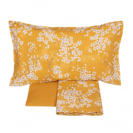 Completo lenzuola matrimoniale Fazzini Kimono zucca