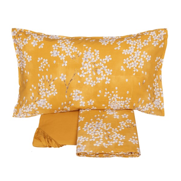 Completo lenzuola matrimoniale Fazzini Kimono zucca